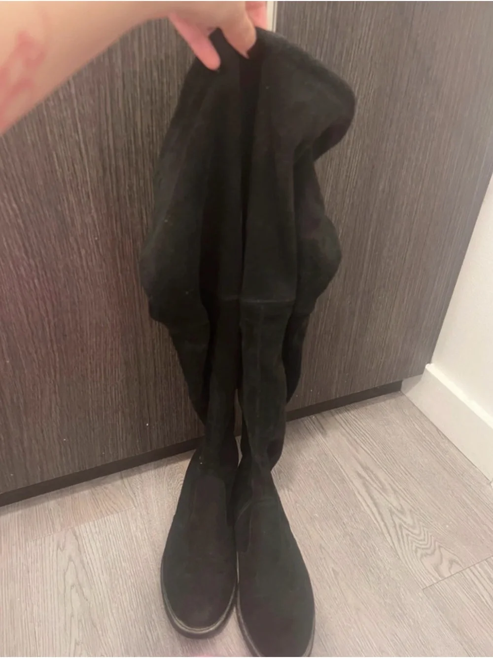 Black Over-the-Knee Suede Boots